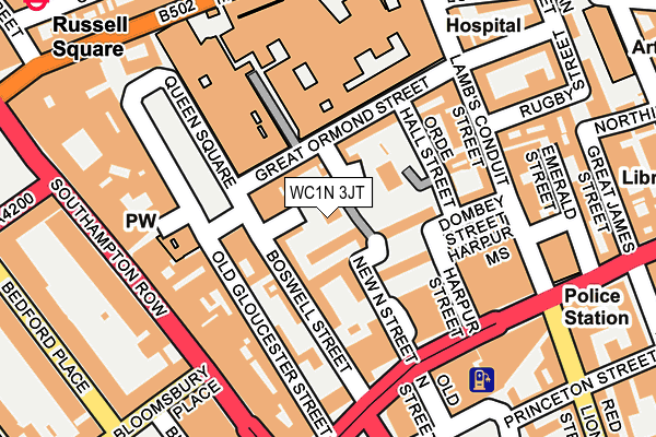WC1N 3JT map - OS OpenMap – Local (Ordnance Survey)