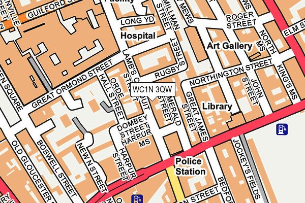 WC1N 3QW map - OS OpenMap – Local (Ordnance Survey)