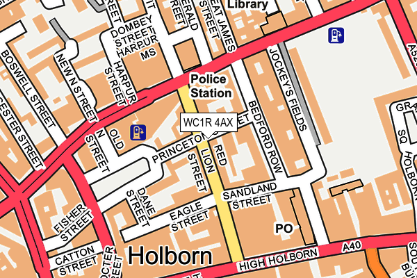WC1R 4AX map - OS OpenMap – Local (Ordnance Survey) WC1R 4AX map - OS OpenMap – Local (Ordnance Survey)
