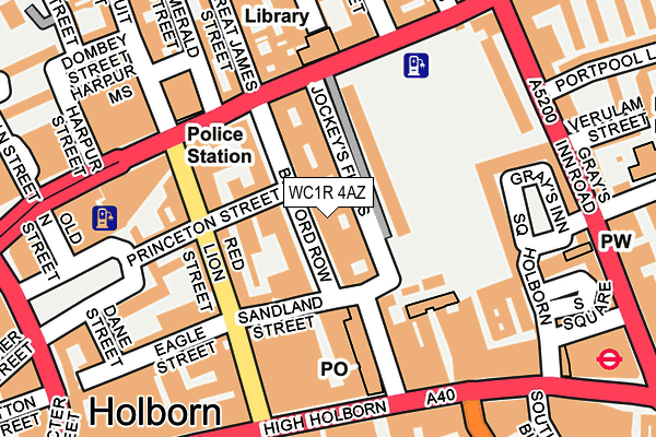 WC1R 4AZ map - OS OpenMap – Local (Ordnance Survey)
