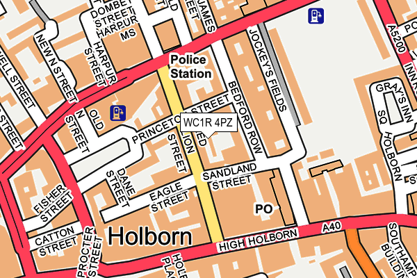 WC1R 4PZ map - OS OpenMap – Local (Ordnance Survey)