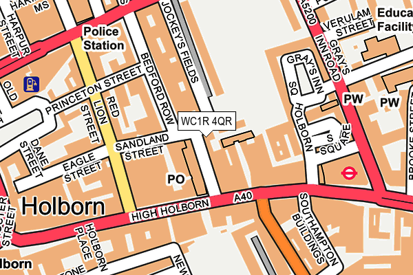 WC1R 4QR map - OS OpenMap – Local (Ordnance Survey) WC1R 4QR map - OS OpenMap – Local (Ordnance Survey)