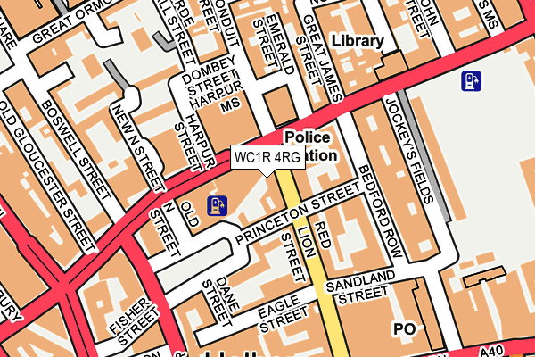 WC1R 4RG map - OS OpenMap – Local (Ordnance Survey) WC1R 4RG map - OS OpenMap – Local (Ordnance Survey)