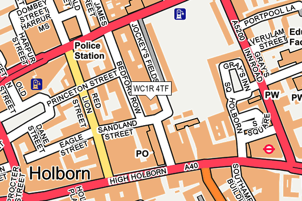 WC1R 4TF map - OS OpenMap – Local (Ordnance Survey) WC1R 4TF map - OS OpenMap – Local (Ordnance Survey)