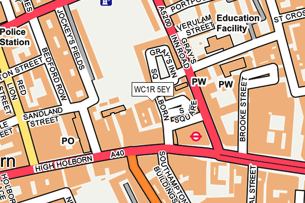 WC1R 5EY map - OS OpenMap – Local (Ordnance Survey) WC1R 5EY map - OS OpenMap – Local (Ordnance Survey)