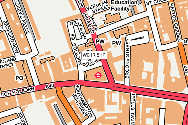 WC1R 5HP map - OS OpenMap – Local (Ordnance Survey) WC1R 5HP map - OS OpenMap – Local (Ordnance Survey)