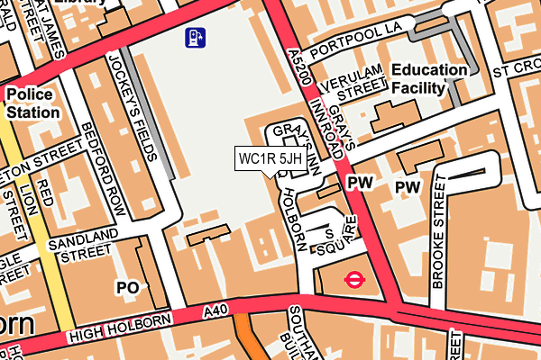 WC1R 5JH map - OS OpenMap – Local (Ordnance Survey) WC1R 5JH map - OS OpenMap – Local (Ordnance Survey)