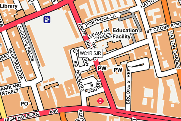 WC1R 5JR map - OS OpenMap – Local (Ordnance Survey) WC1R 5JR map - OS OpenMap – Local (Ordnance Survey)