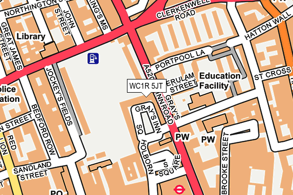 WC1R 5JT map - OS OpenMap – Local (Ordnance Survey) WC1R 5JT map - OS OpenMap – Local (Ordnance Survey)