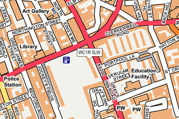 WC1R 5LW map - OS OpenMap – Local (Ordnance Survey) WC1R 5LW map - OS OpenMap – Local (Ordnance Survey)