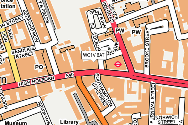WC1V 6AT map - OS OpenMap – Local (Ordnance Survey) WC1V 6AT map - OS OpenMap – Local (Ordnance Survey)
