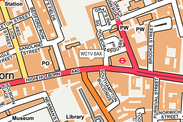WC1V 6AX map - OS OpenMap – Local (Ordnance Survey)
