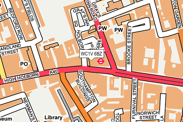 WC1V 6BZ map - OS OpenMap – Local (Ordnance Survey) WC1V 6BZ map - OS OpenMap – Local (Ordnance Survey)