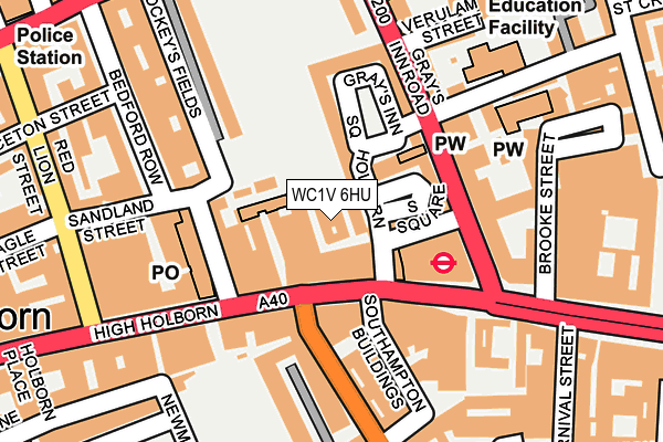 WC1V 6HU map - OS OpenMap – Local (Ordnance Survey) WC1V 6HU map - OS OpenMap – Local (Ordnance Survey)