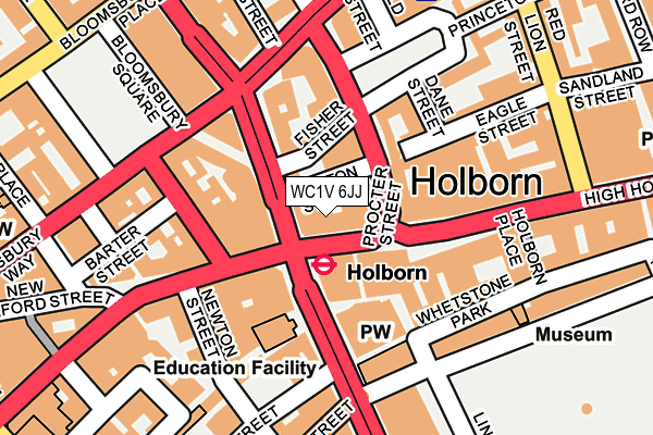 WC1V 6JJ map - OS OpenMap – Local (Ordnance Survey)