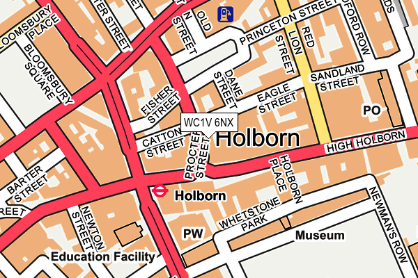WC1V 6NX map - OS OpenMap – Local (Ordnance Survey) WC1V 6NX map - OS OpenMap – Local (Ordnance Survey)