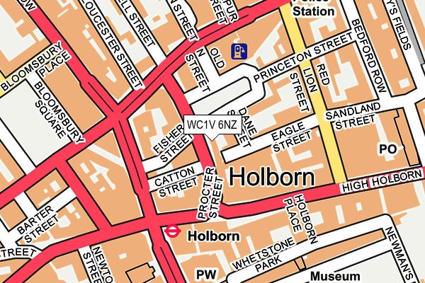WC1V 6NZ map - OS OpenMap – Local (Ordnance Survey)