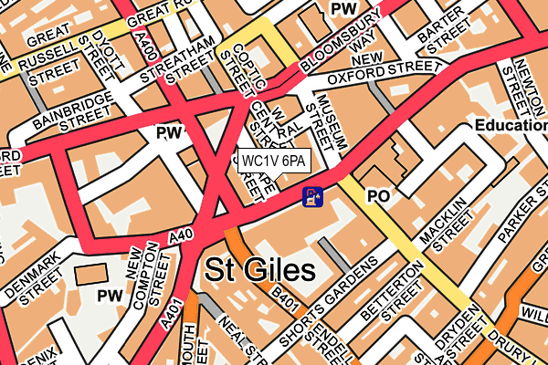 WC1V 6PA map - OS OpenMap – Local (Ordnance Survey)