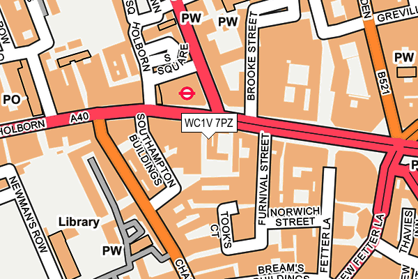 WC1V 7PZ map - OS OpenMap – Local (Ordnance Survey) WC1V 7PZ map - OS OpenMap – Local (Ordnance Survey)