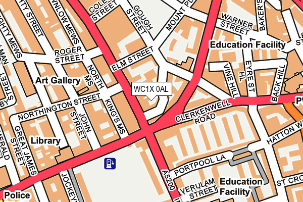 WC1X 0AL map - OS OpenMap – Local (Ordnance Survey) WC1X 0AL map - OS OpenMap – Local (Ordnance Survey)