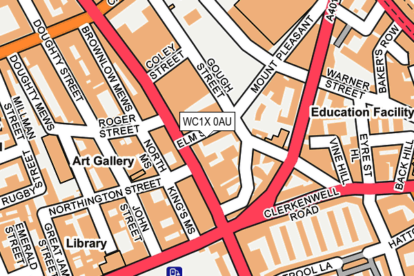 WC1X 0AU map - OS OpenMap – Local (Ordnance Survey) WC1X 0AU map - OS OpenMap – Local (Ordnance Survey)