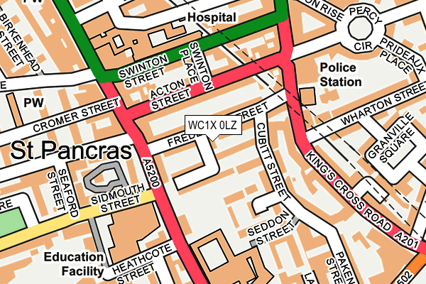 WC1X 0LZ map - OS OpenMap – Local (Ordnance Survey) WC1X 0LZ map - OS OpenMap – Local (Ordnance Survey)