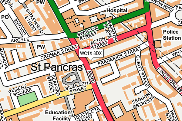WC1X 8DX map - OS OpenMap – Local (Ordnance Survey) WC1X 8DX map - OS OpenMap – Local (Ordnance Survey)