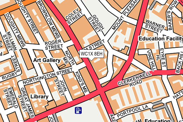WC1X 8EH map - OS OpenMap – Local (Ordnance Survey)