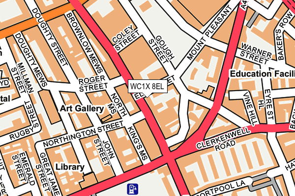 WC1X 8EL map - OS OpenMap – Local (Ordnance Survey) WC1X 8EL map - OS OpenMap – Local (Ordnance Survey)