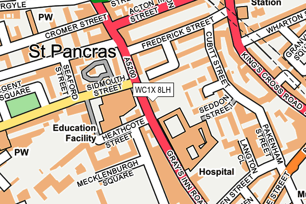 WC1X 8LH map - OS OpenMap – Local (Ordnance Survey) WC1X 8LH map - OS OpenMap – Local (Ordnance Survey)