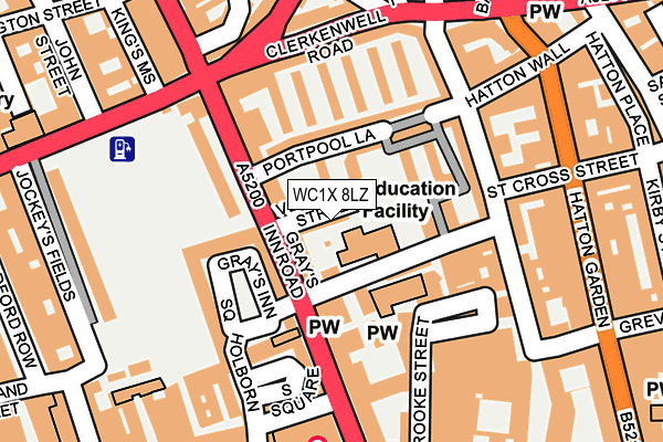 WC1X 8LZ map - OS OpenMap – Local (Ordnance Survey) WC1X 8LZ map - OS OpenMap – Local (Ordnance Survey)