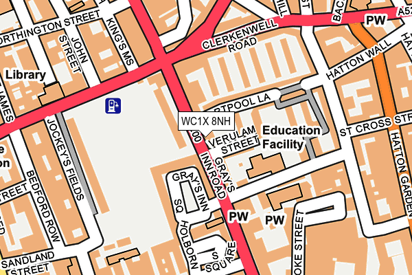 WC1X 8NH map - OS OpenMap – Local (Ordnance Survey) WC1X 8NH map - OS OpenMap – Local (Ordnance Survey)