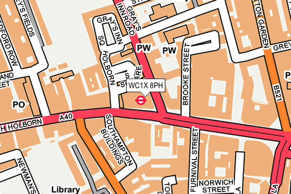 WC1X 8PH map - OS OpenMap – Local (Ordnance Survey) WC1X 8PH map - OS OpenMap – Local (Ordnance Survey)