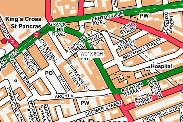 WC1X 8QH map - OS OpenMap – Local (Ordnance Survey) WC1X 8QH map - OS OpenMap – Local (Ordnance Survey)