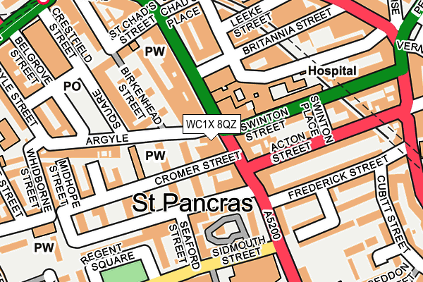 WC1X 8QZ map - OS OpenMap – Local (Ordnance Survey) WC1X 8QZ map - OS OpenMap – Local (Ordnance Survey)
