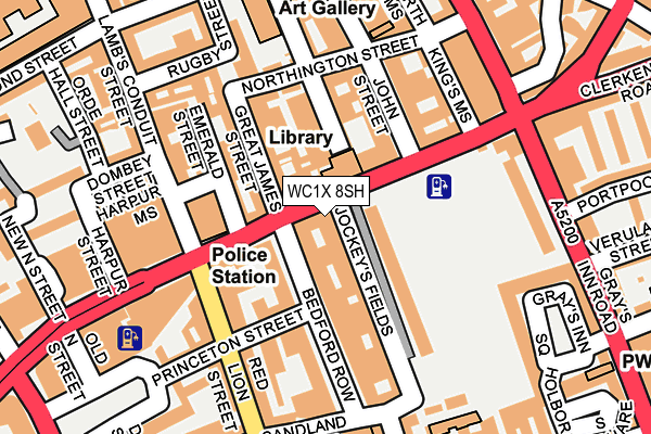 WC1X 8SH map - OS OpenMap – Local (Ordnance Survey) WC1X 8SH map - OS OpenMap – Local (Ordnance Survey)
