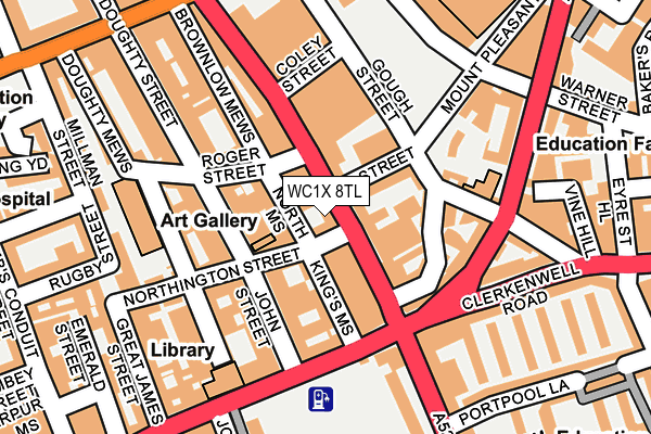 WC1X 8TL map - OS OpenMap – Local (Ordnance Survey) WC1X 8TL map - OS OpenMap – Local (Ordnance Survey)