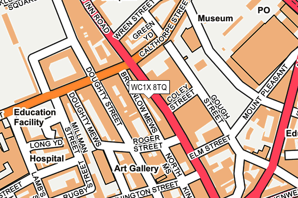 WC1X 8TQ map - OS OpenMap – Local (Ordnance Survey)