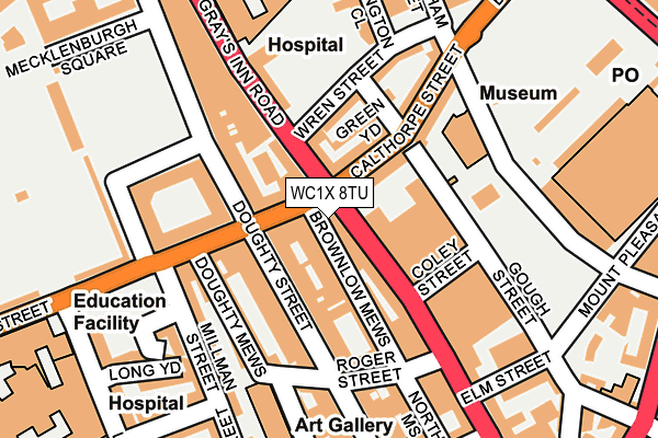WC1X 8TU map - OS OpenMap – Local (Ordnance Survey) WC1X 8TU map - OS OpenMap – Local (Ordnance Survey)