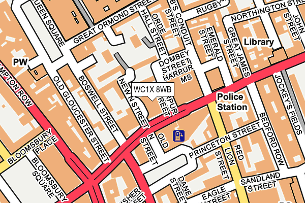 WC1X 8WB map - OS OpenMap – Local (Ordnance Survey) WC1X 8WB map - OS OpenMap – Local (Ordnance Survey)