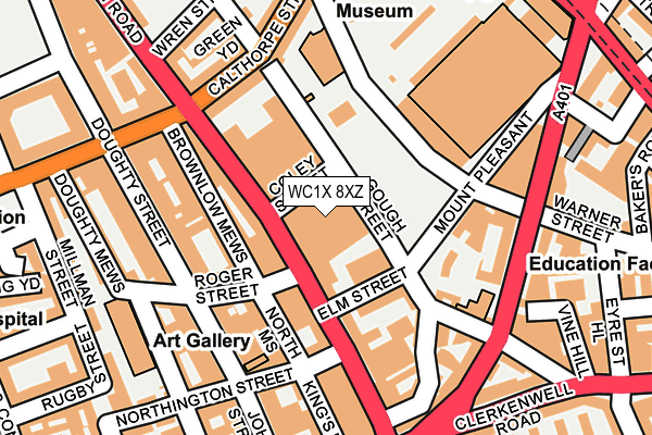WC1X 8XZ map - OS OpenMap – Local (Ordnance Survey) WC1X 8XZ map - OS OpenMap – Local (Ordnance Survey)