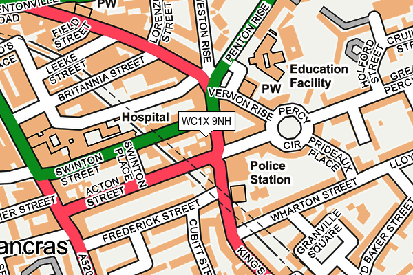 WC1X 9NH map - OS OpenMap – Local (Ordnance Survey) WC1X 9NH map - OS OpenMap – Local (Ordnance Survey)