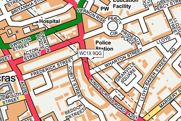 WC1X 9QG map - OS OpenMap – Local (Ordnance Survey) WC1X 9QG map - OS OpenMap – Local (Ordnance Survey)