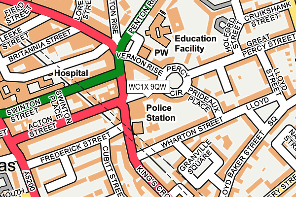 WC1X 9QW map - OS OpenMap – Local (Ordnance Survey) WC1X 9QW map - OS OpenMap – Local (Ordnance Survey)