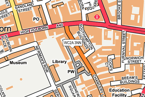 WC2A 3NN map - OS OpenMap – Local (Ordnance Survey)