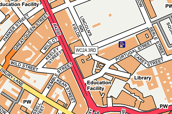 WC2A 3RD map - OS OpenMap – Local (Ordnance Survey) WC2A 3RD map - OS OpenMap – Local (Ordnance Survey)