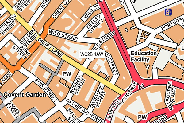 WC2B 4AW map - OS OpenMap – Local (Ordnance Survey) WC2B 4AW map - OS OpenMap – Local (Ordnance Survey)