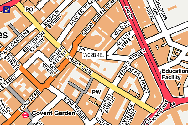 WC2B 4BJ map - OS OpenMap – Local (Ordnance Survey)
