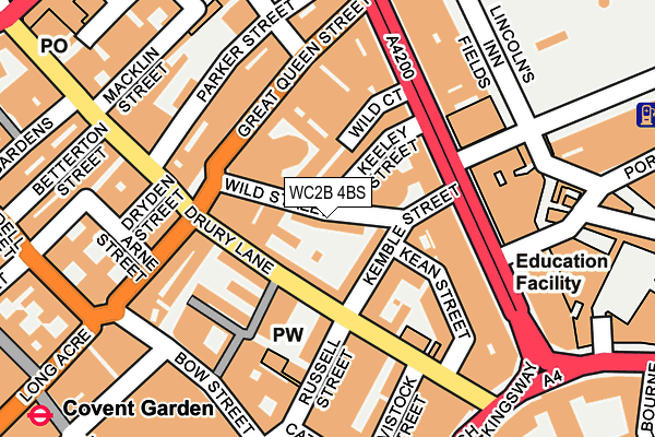 WC2B 4BS map - OS OpenMap – Local (Ordnance Survey)