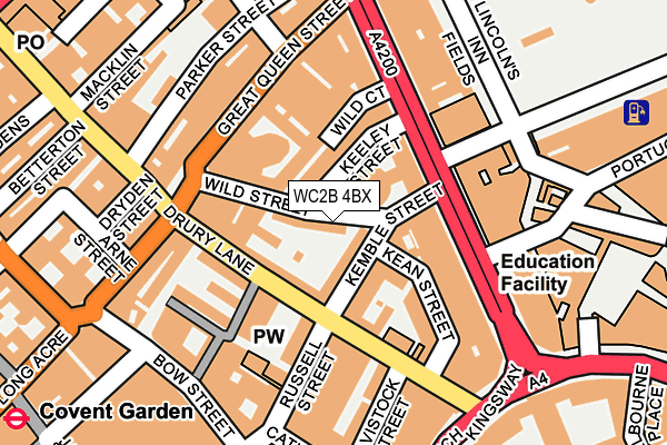 WC2B 4BX map - OS OpenMap – Local (Ordnance Survey)